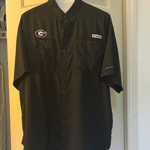 Columbia Black Casual Button Down Shirt with Performance Fabric